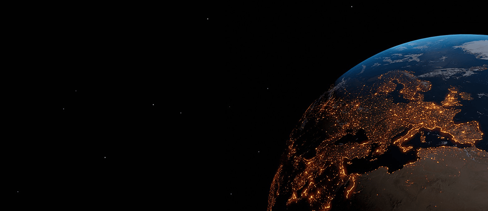 Earth at night from space